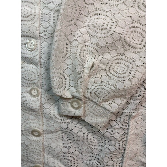 Vintage Sun Glo Of Miami Lace Beach Coverup Sunburst White‎ Womens Size Large - Picture 9 of 10